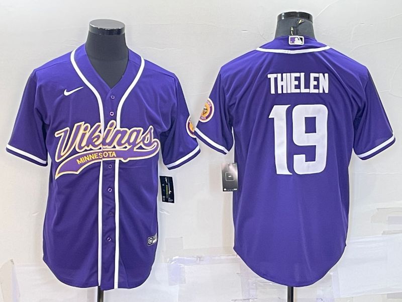 Men Minnesota Vikings 19 Thielen Purple 2022 Nike Co branded NFL Jersey